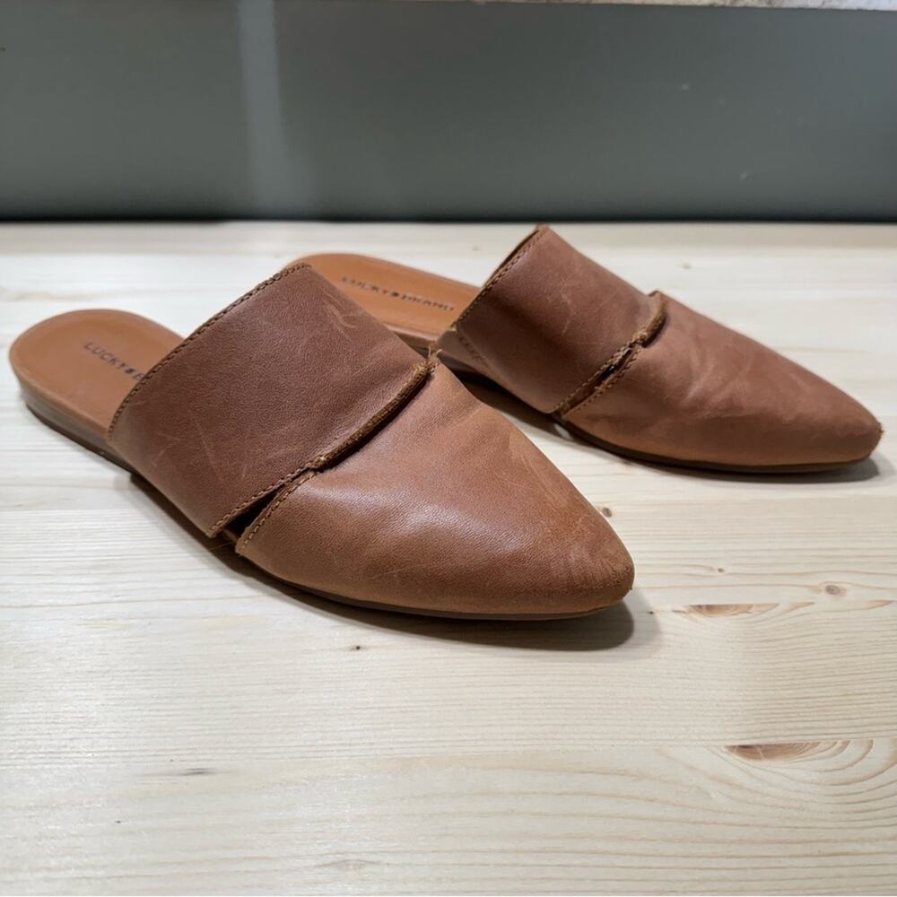 Lucky Brand Tan Leather Women's 8M Mules Flats